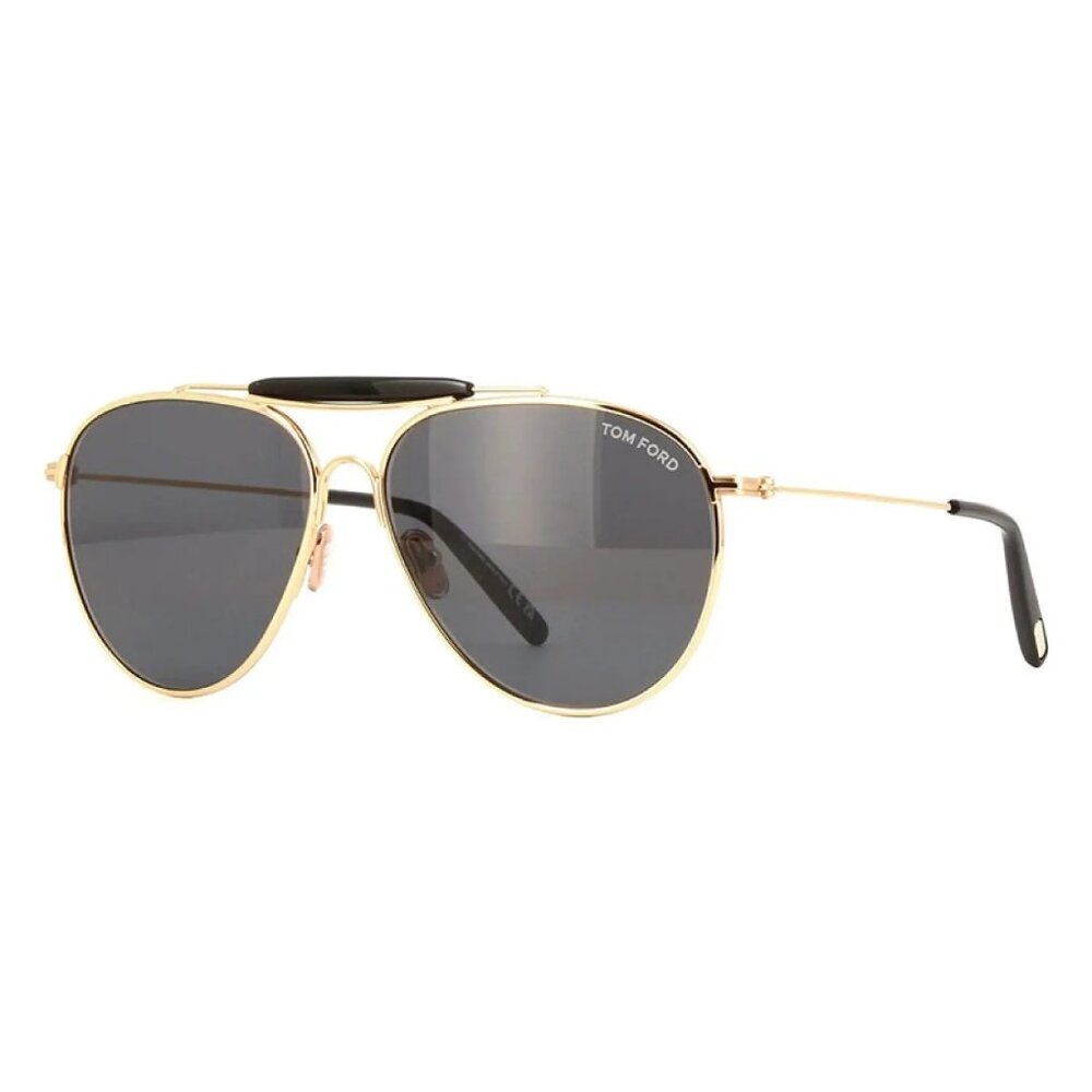 NEW TOM FORD SUNGLASSES GOLD/GRAY MEN AVIATOR EYEWEAR